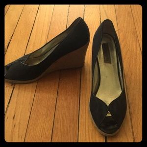 Steve Madden peep toe heel wedge sandals